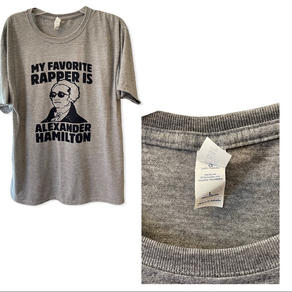 JERZEES® Dri-Power® 100% Polyester T-Shirt w/ Alexander Hamilton My Fav rapper - Picture 4 of 4